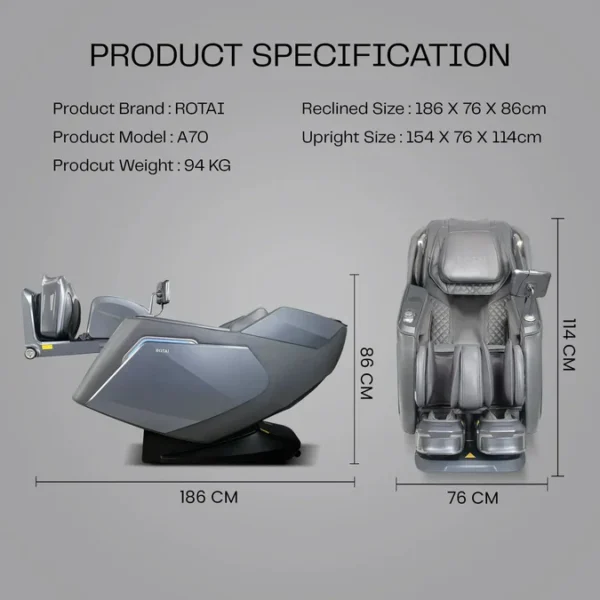 Vanquish Massage Chair (A70PRO Grey) - Image 2