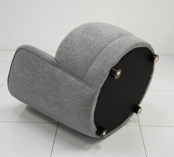 Modern Curved Arm Chair in Bouclé Fabric - Image 3