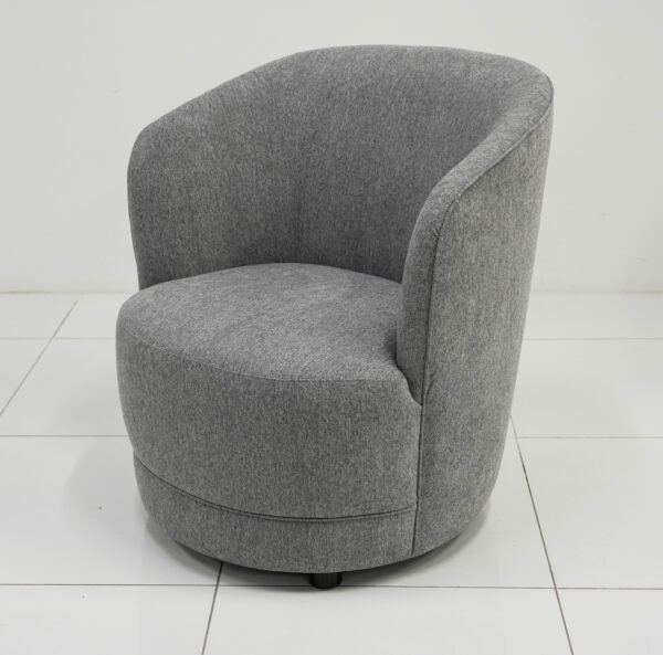 Modern Curved Arm Chair in Bouclé Fabric - Image 2