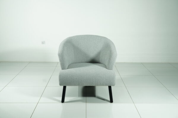 Minimalist Grey Arm Chair with Wide Seat - Image 3