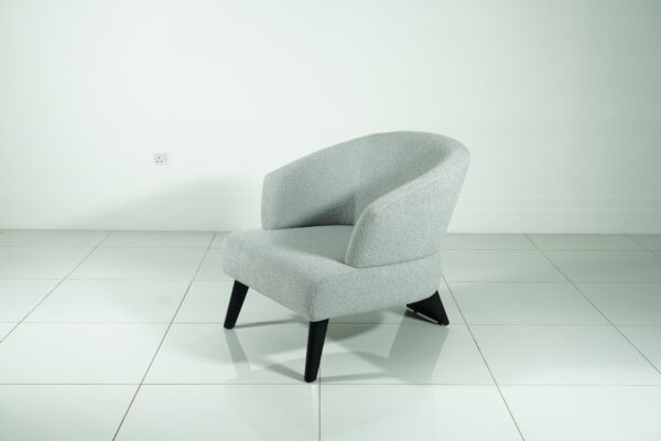 Minimalist Grey Arm Chair with Wide Seat - Image 2