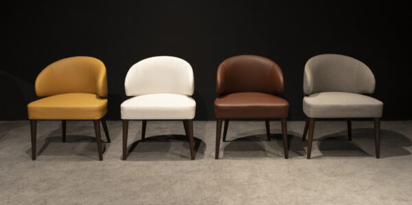 Curved Back Dining Chair Collection in Mixed Upholstery - Image 3