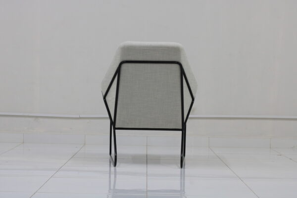 Minimalist Upholstered Metal chair with Black Metal Base - Image 2