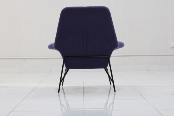 High-Back Magenta Metal Chair with Sleek Metal Legs - Image 4
