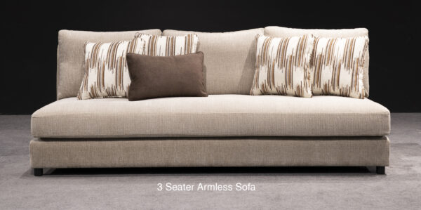 Custom U-Shaped Sectional Sofa in Soft Beige Fabric - Image 5