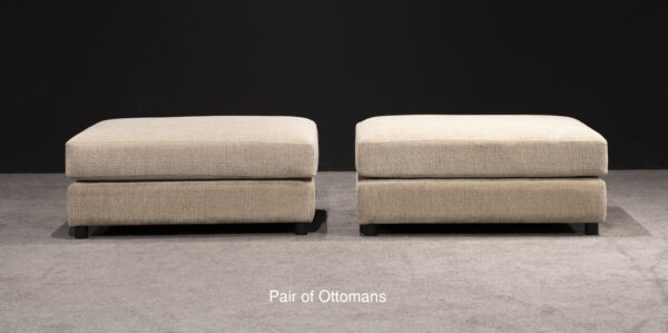 Custom U-Shaped Sectional Sofa in Soft Beige Fabric - Image 4