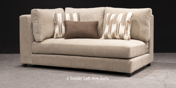 Custom U-Shaped Sectional Sofa in Soft Beige Fabric - Image 3