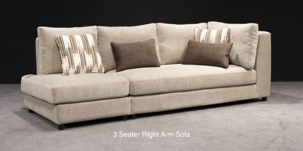 Custom U-Shaped Sectional Sofa in Soft Beige Fabric - Image 2