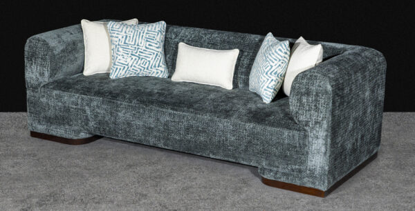 Contemporary Box Arm Sofa Set with Wooden Base - Image 6