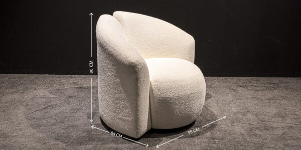 Modern White Spherical Tufted Arm Chair - Image 3