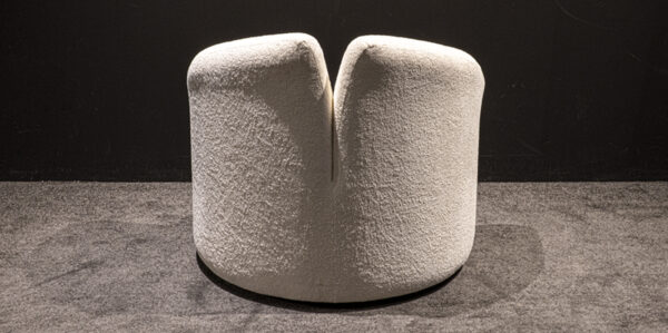 Modern White Spherical Tufted Arm Chair - Image 2