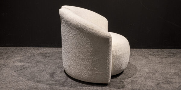 Modern White Spherical Tufted Arm Chair - Image 4