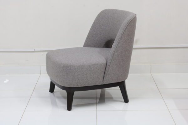 Modern White Curved Accent Arm Chair - Image 2