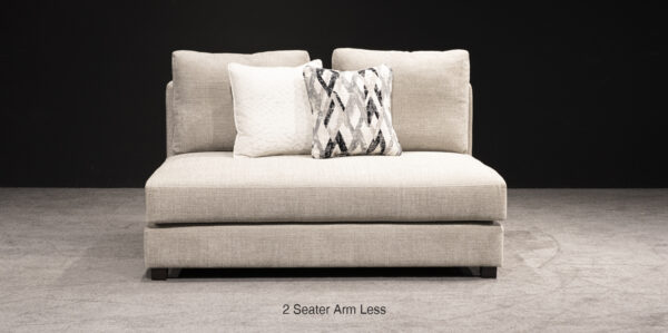Custom L-Shaped Sectional Sofa with Curved Chaise in Beige Fabric - Image 5