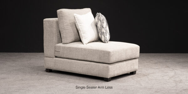 Custom L-Shaped Sectional Sofa with Curved Chaise in Beige Fabric - Image 3