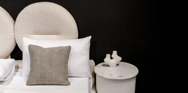 Elegant Beige Rounded Upholstered Bed - Image 8