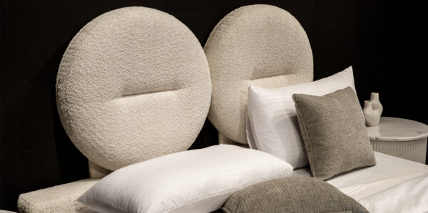 Elegant Beige Rounded Upholstered Bed - Image 7
