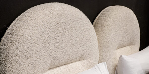 Elegant Beige Rounded Upholstered Bed - Image 4