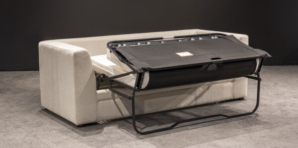Modern Beige Convertible Fabric Sofa Bed - Image 6