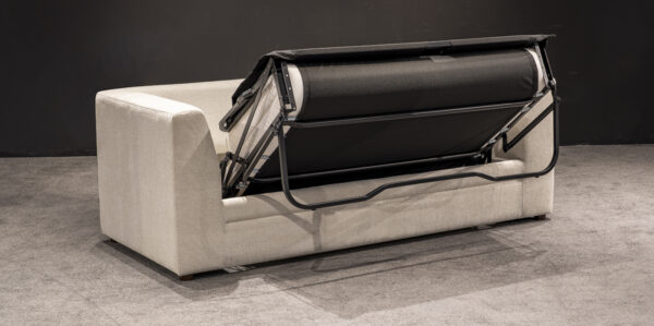 Modern Beige Convertible Fabric Sofa Bed - Image 5