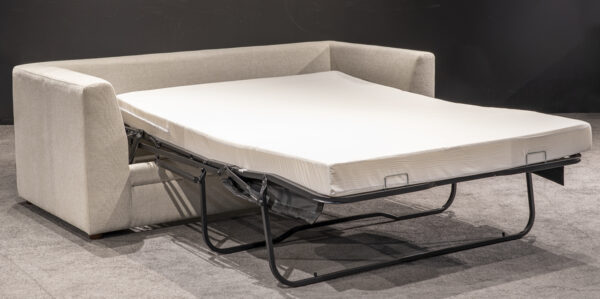 Modern Beige Convertible Fabric Sofa Bed - Image 4