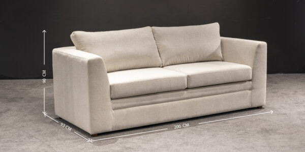 Modern Beige Convertible Fabric Sofa Bed - Image 3