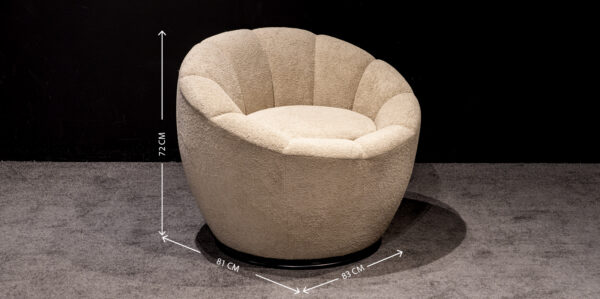 Neutral-Toned Cozy Modern Swivel Chair - Image 5