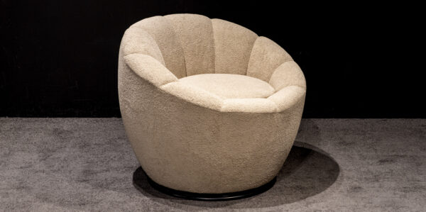 Neutral-Toned Cozy Modern Swivel Chair - Image 4
