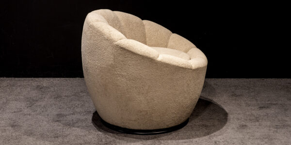 Neutral-Toned Cozy Modern Swivel Chair - Image 3