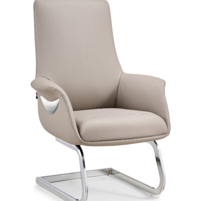 Visitor Office Chair – Premium PU Leather Executive Guest Chair with Fixed Aluminum Base
