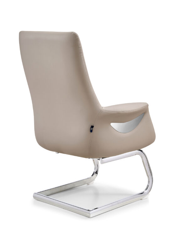 Visitor Office Chair – Premium PU Leather Executive Guest Chair with Fixed Aluminum Base - Image 3