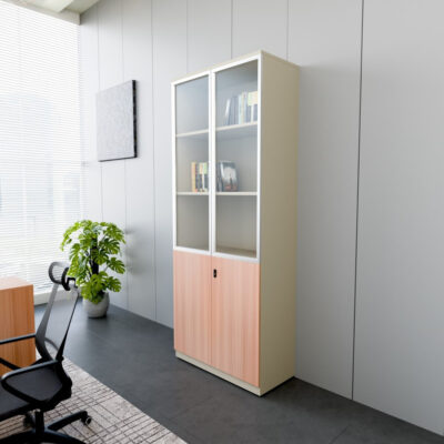 Beige & Brown Finish Manager Office High File Cabinet