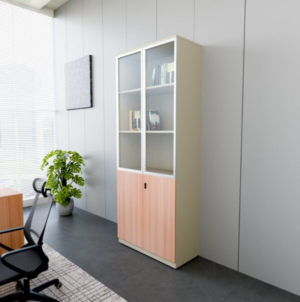 Beige & Brown Finish Manager Office High File Cabinet