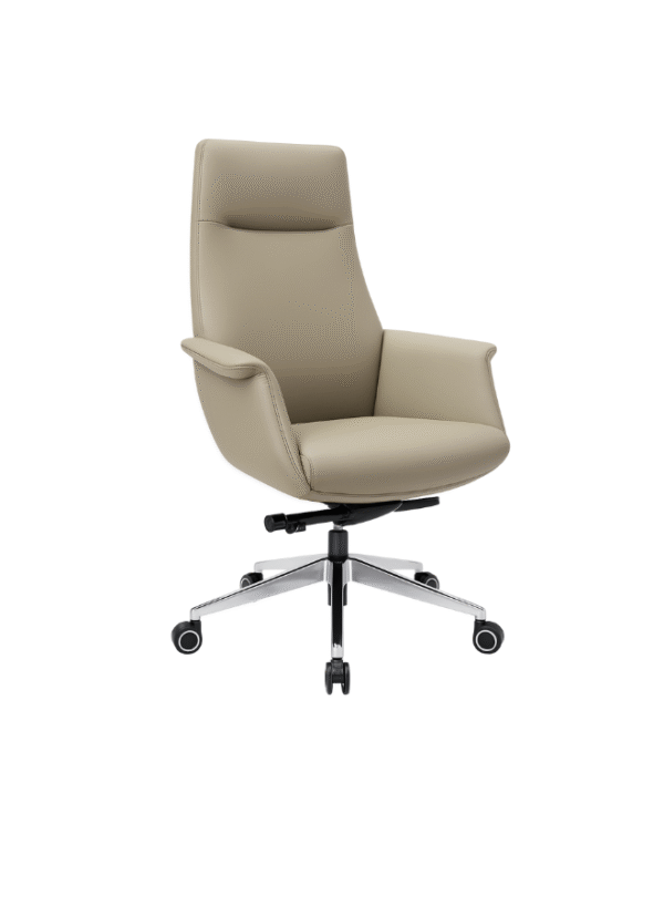 Premium Grey PU Leather Executive CEO Chair with Height Adjustment