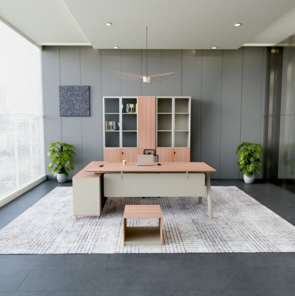L-Shaped Manager & CEO Office Table with Drawer - Image 5