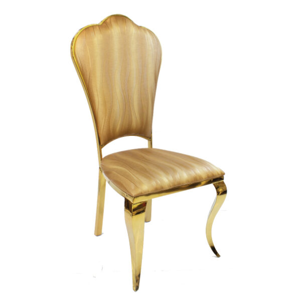 High back Silver Stainless Dining Chair - Image 2