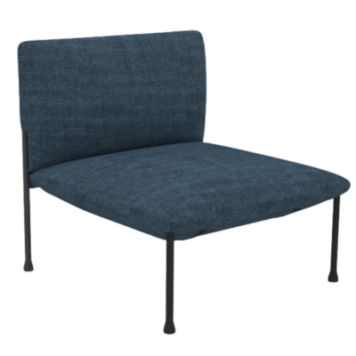 Modern Blue Fabric Reception Chair with Steel Frame