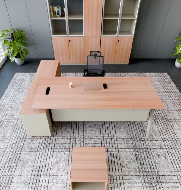 L-Shaped Manager & CEO Office Table with Drawer - Image 4