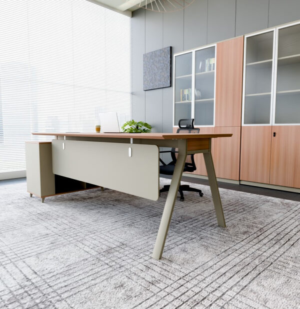 L-Shaped Manager & CEO Office Table with Drawer - Image 3