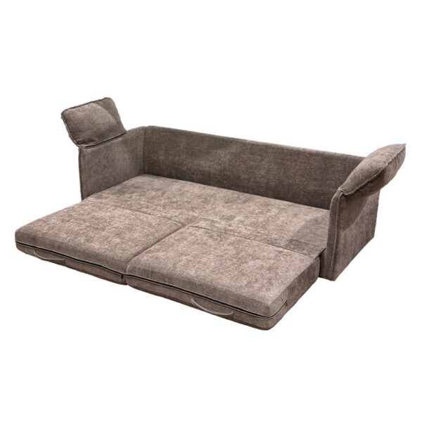 Sofa Bed 3-Seater Convertible Sofa Light Brown - Image 4