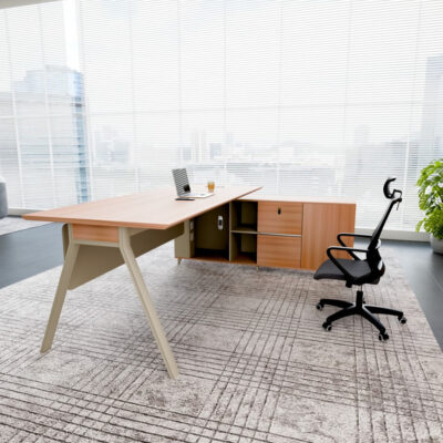 L-Shaped Manager & CEO Office Table with Drawer
