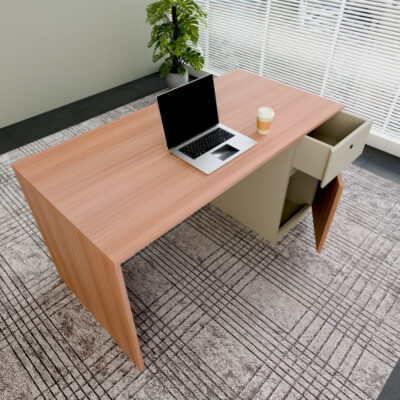 Single Office Table with Drawer - Executive Desk with Full MDF Leg Support