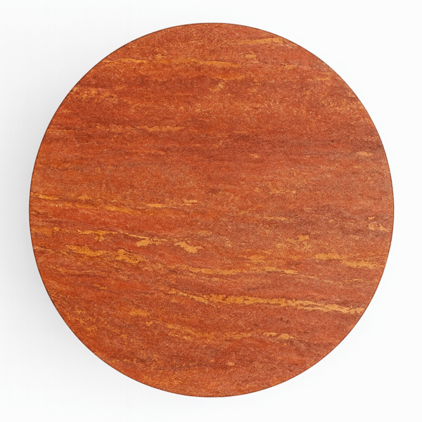 Natural Marble & Solid Wood Round Luxury Side Table for Sofa or Bed - Image 8