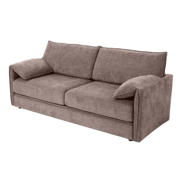 Sofa Bed 3-Seater Convertible Sofa Light Brown - Image 3