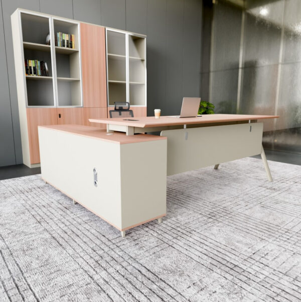 L-Shaped Manager & CEO Office Table with Drawer - Image 2