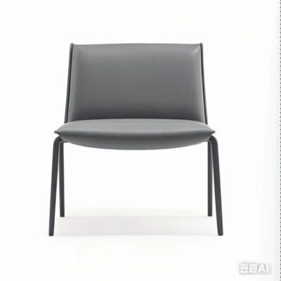 Premium Grey PU Leather Guest Chair with Fixed Aluminum Base & Soft Cushion