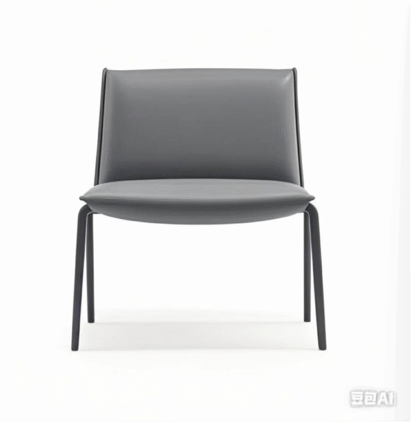 Premium Grey PU Leather Guest Chair with Fixed Aluminum Base & Soft Cushion