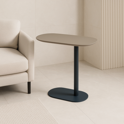 Modern  Powder Coated Side Table Top with Metal Legs for Office & Home Use