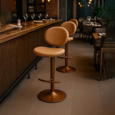 Adjustable PU Leather Swivel Bar Stool