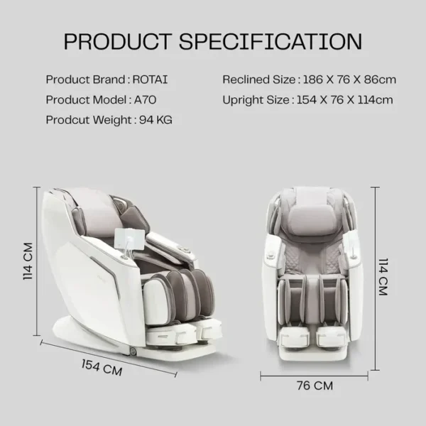 Vanquish Massage Chair (A70PRO White) - Image 2